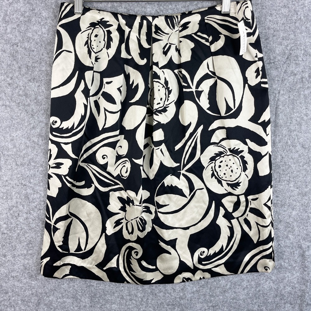 Talbots Collection Silk Skirt Womens 12 Floral Pleated Lined Zip Career NWT $138